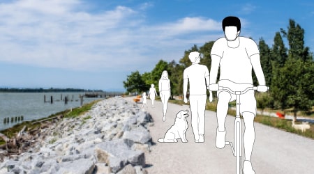 Rendering of a dike trail next to No. 3 3 Bark Park