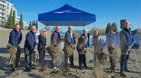 Ground breaking ceremony at site of the future Pathways Clubhouse building