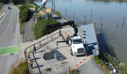 Aerial view of drainage pump station