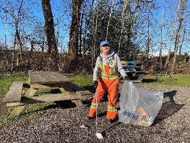 collecting litter