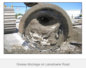 Grease blockage on Lansdowne Road