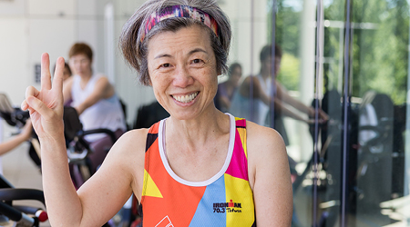 Smiling woman at the gym