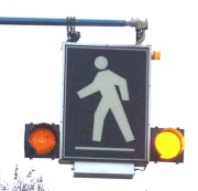 Close-up Photo of Special Crosswalk Overhead Sign