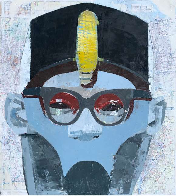 Black History Month - John Hall, Map IV, mix media