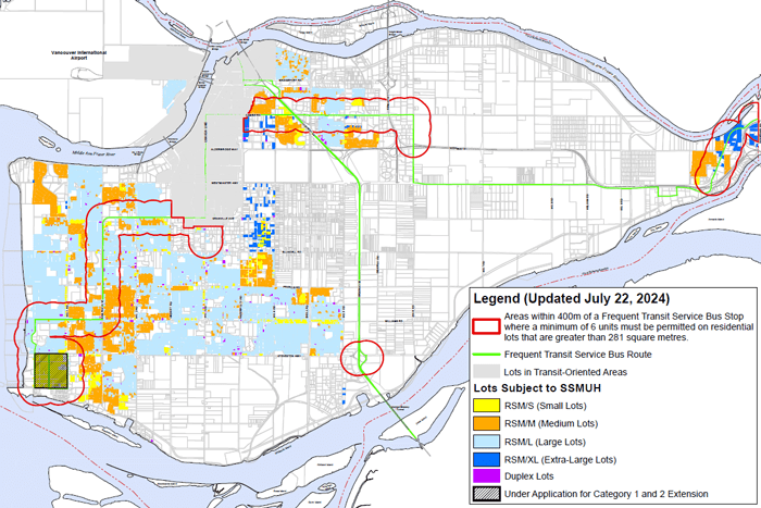Map - Properties near prescribed bus stops