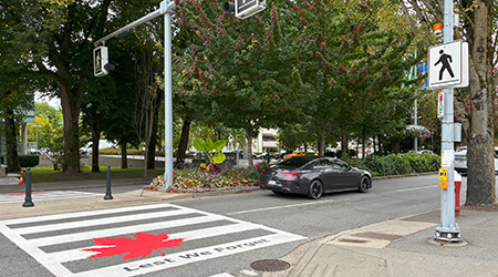 New commemorative crosswalk at the intersection of No. 3 Road and Anderson Road