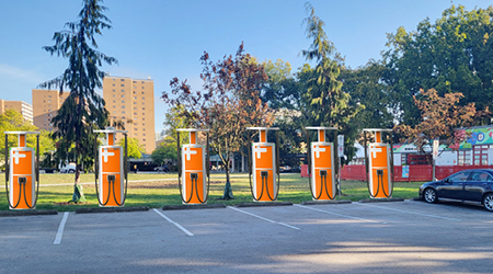 Rendering of proposed future electric vehicle fast charging hub