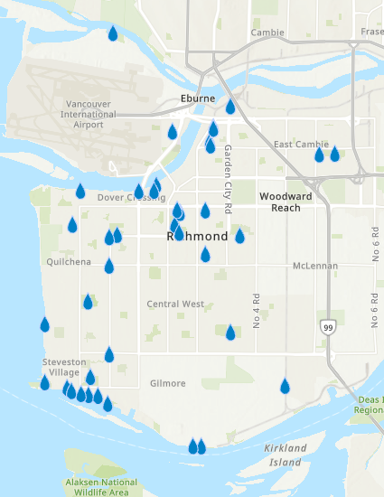 Map of Richmond's Water Fountains