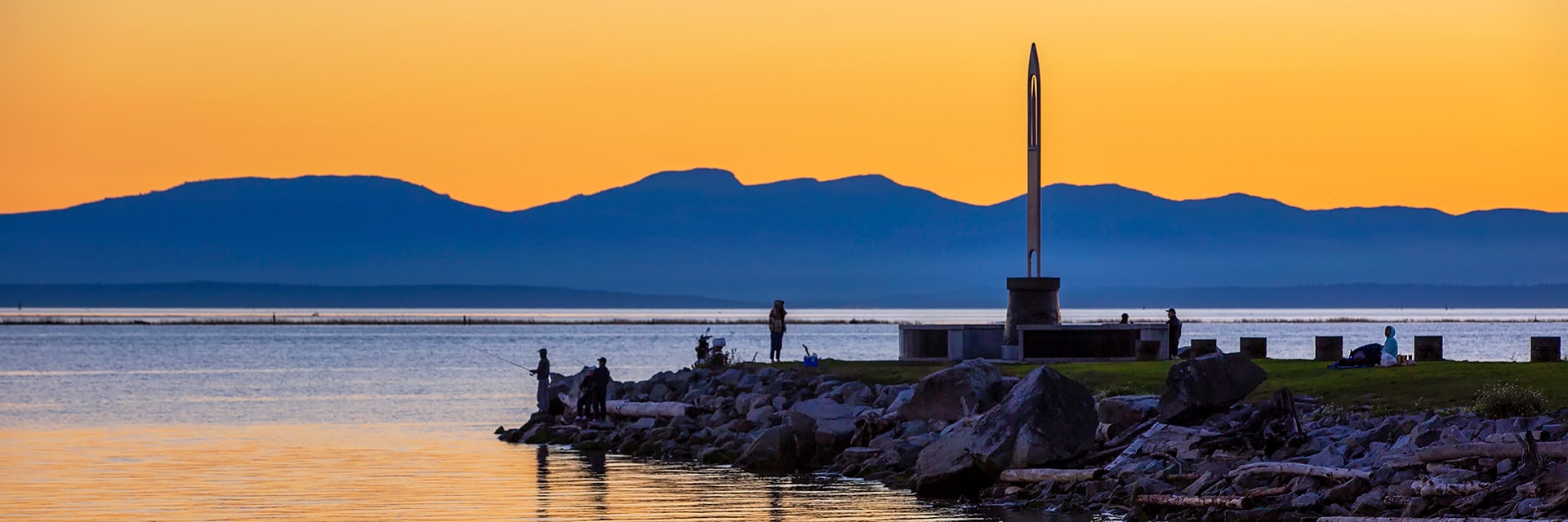 View of Garry Point Park at sunset