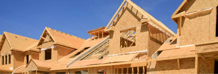 View of a townhouse under construction