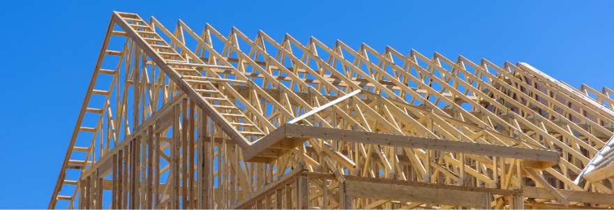 View of the structure of a house under construction