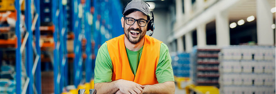 Industrial worker buy local