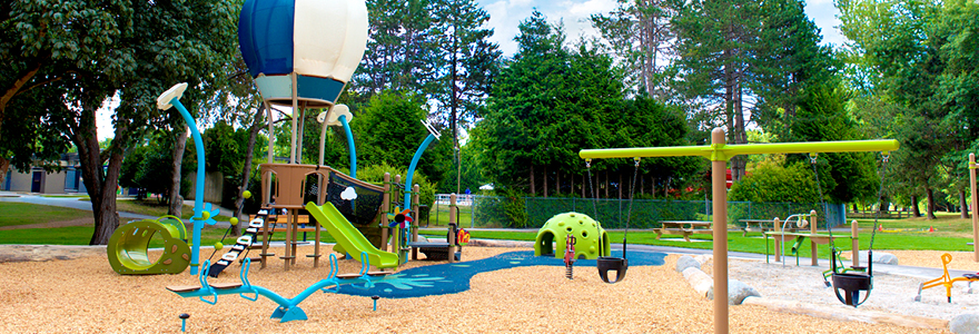 View of South Arm park's inclusive playground.