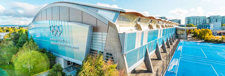 Aerial view of the Richmond Olympic Oval exterior