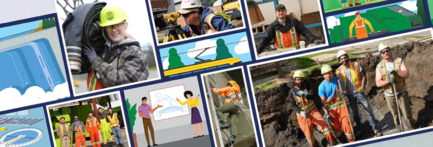 Collage of Public Works images