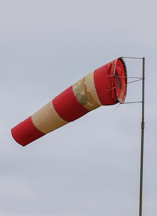 Windsock showing steady windspeed