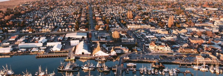 Aerial view of Steveston village