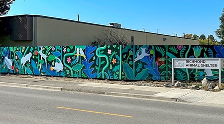 Public art wall called Leaping Home