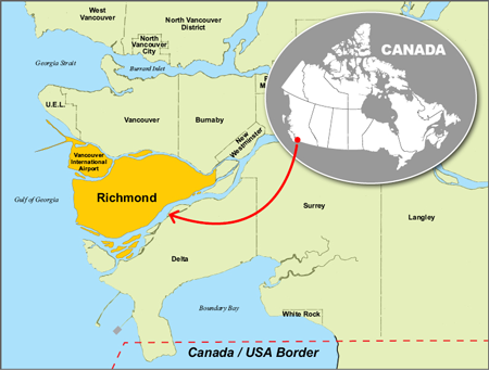 Richmond Location Map Metro Vancouver