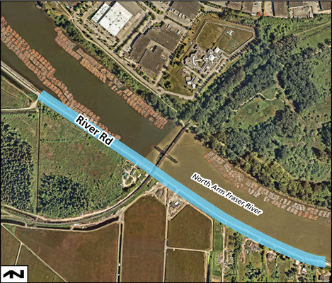 Map - River Road Closure - Dike Maintenance Repair Works