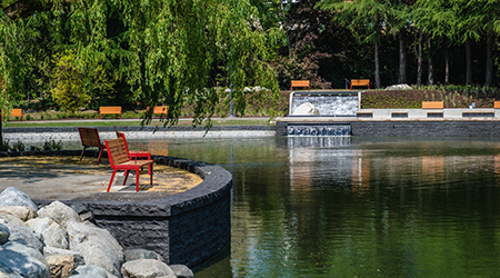 View of renewed Minoru Lake Park