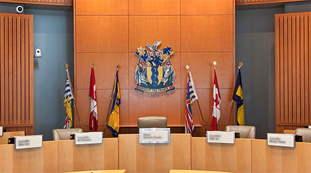 View of Council Chambers in Richmond City Hall