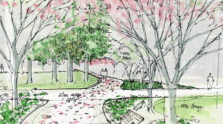 Rendering sketch of Steveston Park Legacy Walk