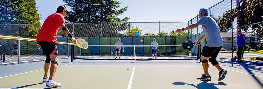Pickleball game in progress