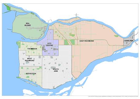 Map of Parks and Recreation service areas