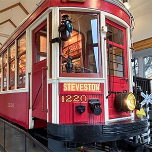 Exterior view of the Steveston Tram Car