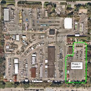 Aerial photo of Works Yard project phase 1