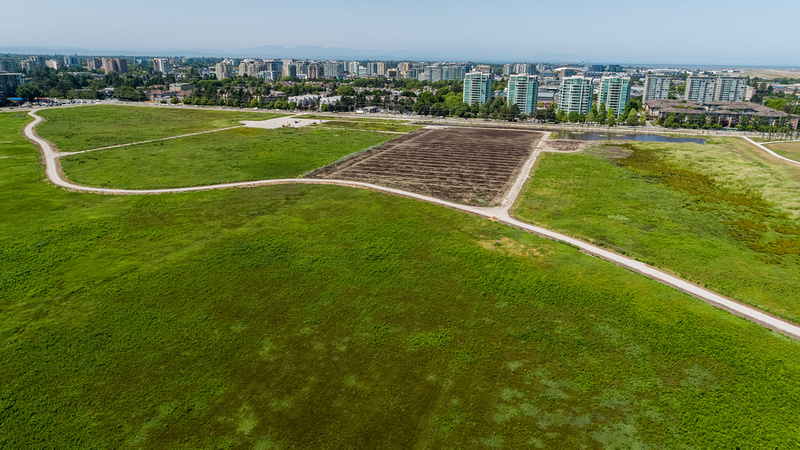 Aerial view to west from No. 4 Road