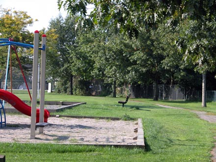 Hamilton VLA - west facing view of playground, pathway and park