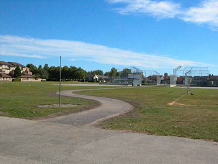 Grauer Park - south facing view of ball diamonds