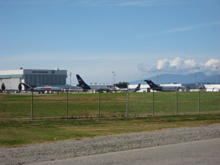 Flight Path Park - view facing west towards Vancouver International Airport