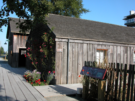 Murakami House at Britannia Heritage Shipyard Park, on north side of boardwalk, facing west