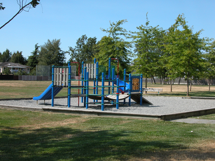 Kingswood Park - north view of playground and sportsfield