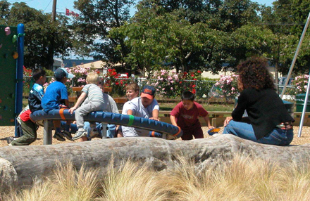 Steveston Community Park - view of playground facing north