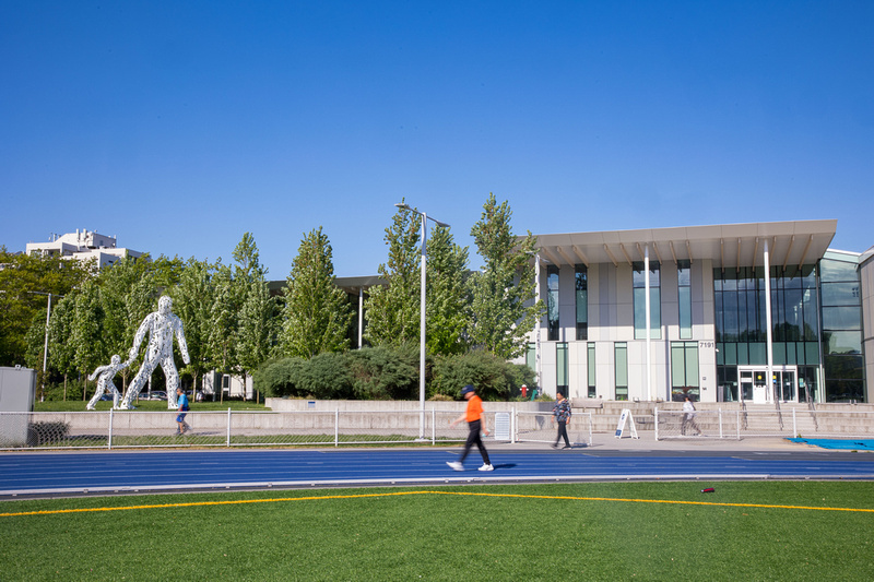 Clement Track at Minoru Park with Minoru Centre for Active Living