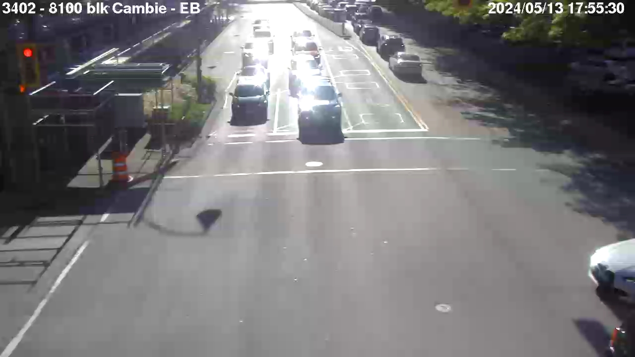 Live Camera Image: 8100 Block at Cambie Road Eastbound