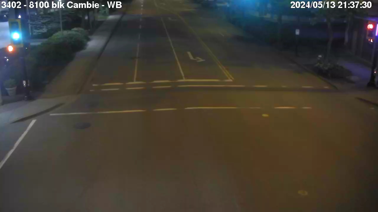 Live Camera Image: 8100 Block at Cambie Road Westbound