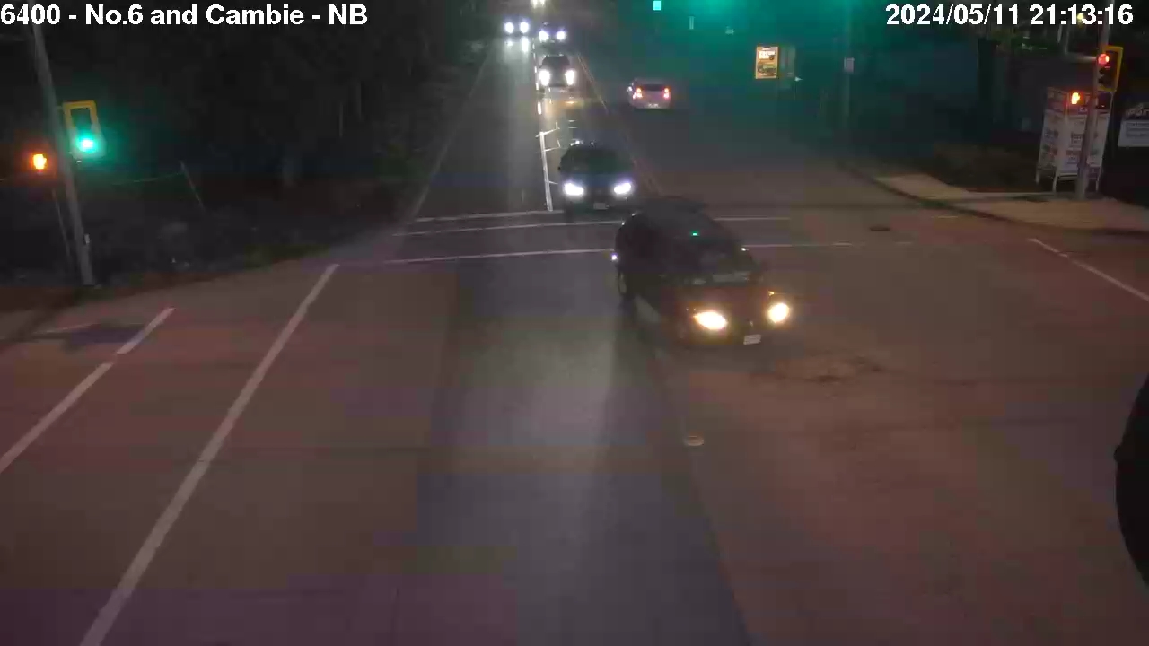 Live Camera Image: No. 6 Road at Cambie Road Northbound