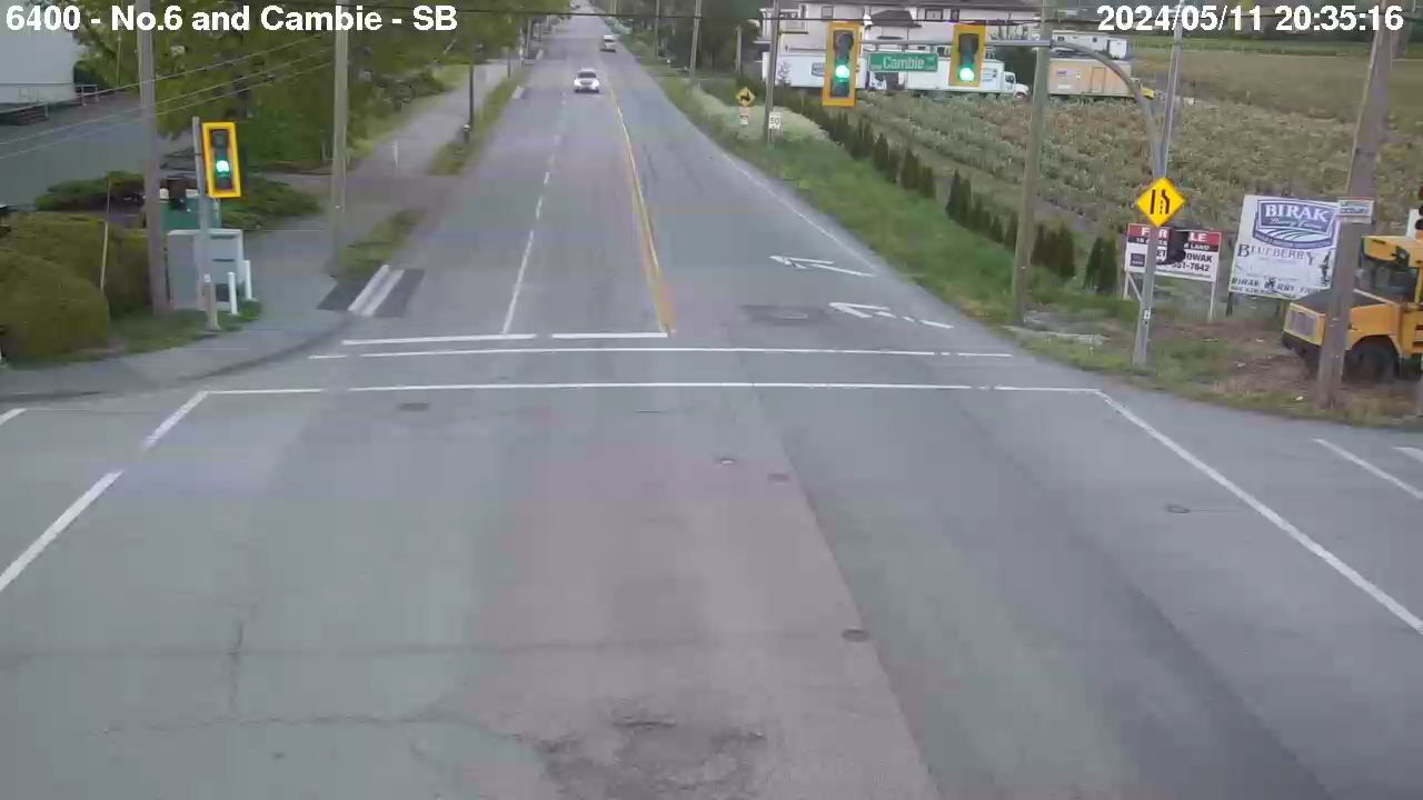 Live Camera Image: No. 6 Road at Cambie Road Southbound