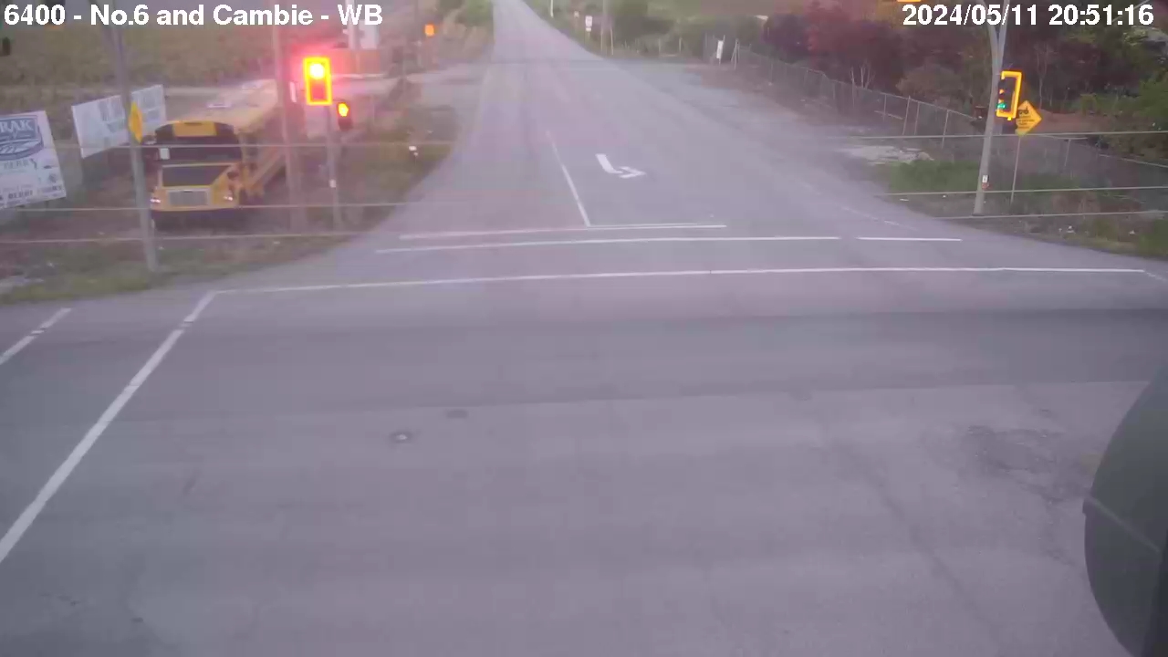 Live Camera Image: No. 6 Road at Cambie Road Westbound